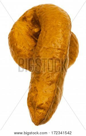 Fake rubber excrement isolated on white background