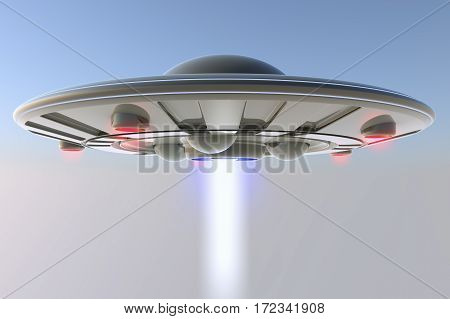 UFO, an unidentified flying object (3d rendering)