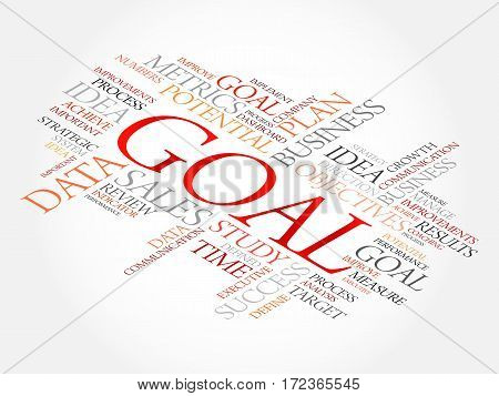 Goal word cloud collage, business concept background