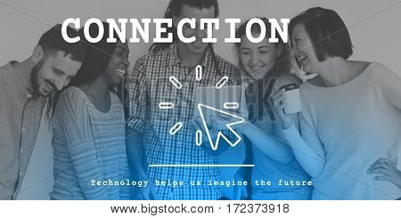 Digital Device Connection Technology Concept