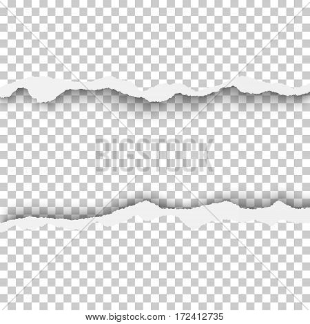 Snatched hole with torn edges. Sheet of paper and resulting window are transparent.Template design.