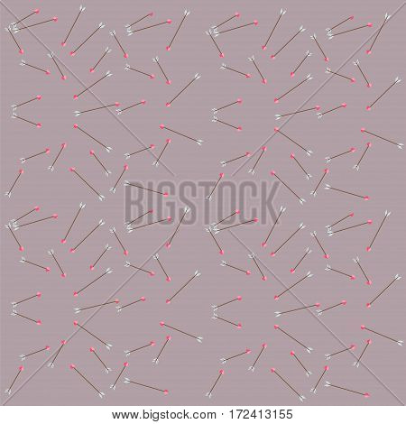 Seamless vector pattern with hearts and arrows. Valentines day design