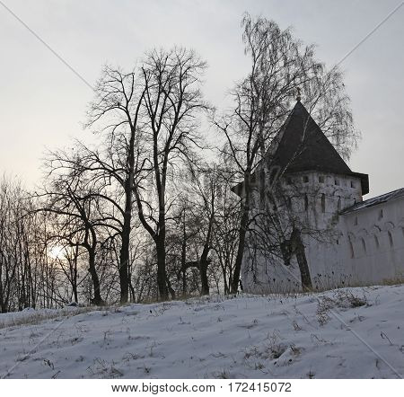 Russia. Mozhaisky Luzhetsky of the Nativity Ferapontov monastery. Fortress Tower