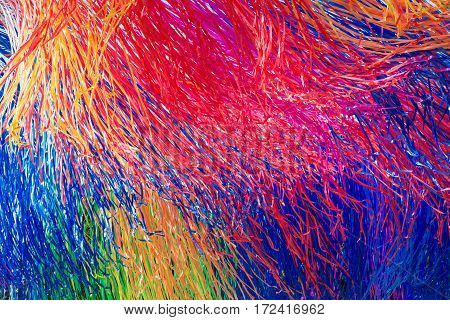 Colorful background made of rainbow ribbons on the wind