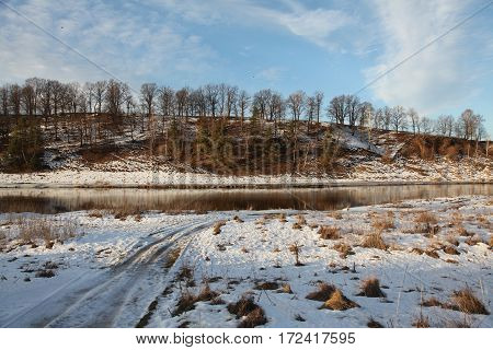 Russia. Moscow region. Zvenigorod place. Moscow river in winter