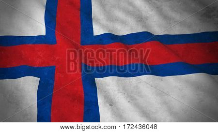 Grunge Flag Of The Faroe Islands - Dirty Faroese Flag 3D Illustration