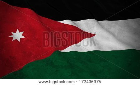 Grunge Flag Of Jordan - Dirty Jordanian Flag 3D Illustration