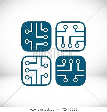 circuit board icon stock vector illustration flat design