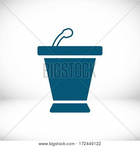 lectern with microphone icon stock vector illustration flat design