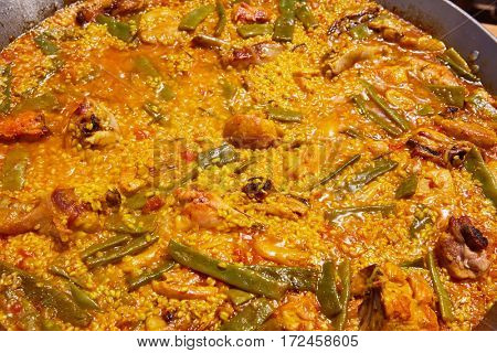 Paella from Spain chicken and rabbit rice recipe from Valencia