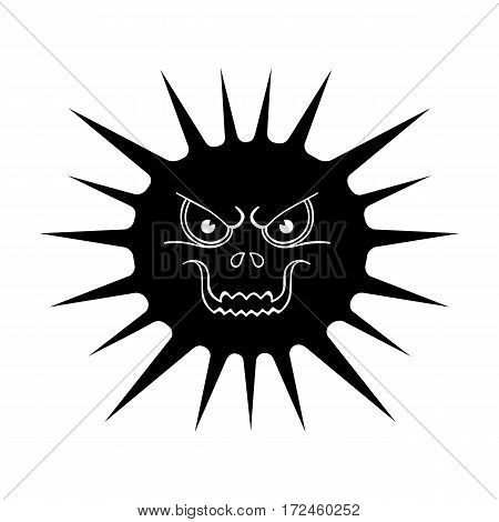 Virus icon in black design isolated on white background. Viruses and bacteries symbol stock vector illustration.