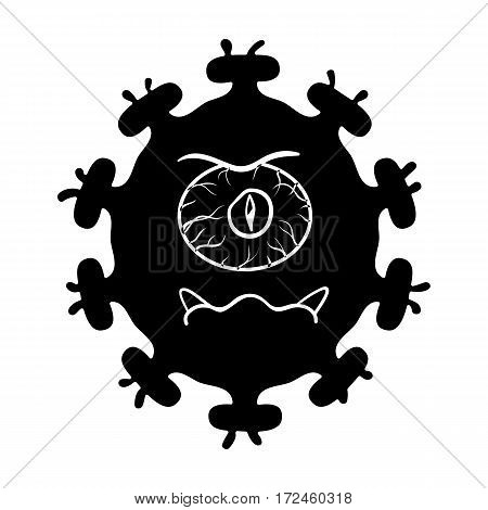 Virus icon in black design isolated on white background. Viruses and bacterias symbol stock vector illustration.