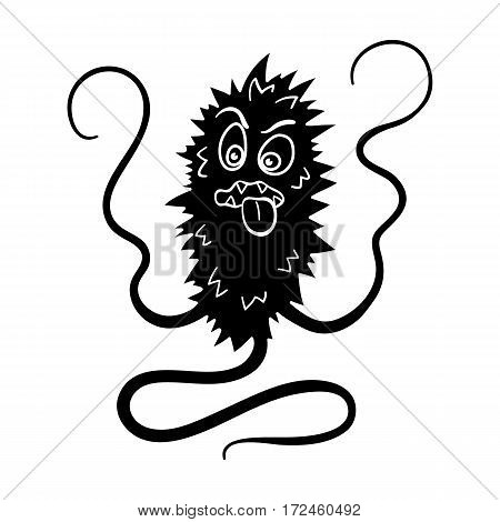 Virus icon in black design isolated on white background. Viruses and bacterias symbol stock vector illustration.