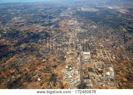 Aerial photo CV-35 Road Valencia to Ademuz in Spain