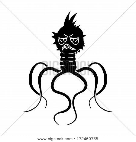 Virus icon in black design isolated on white background. Viruses and bacteries symbol stock vector illustration.