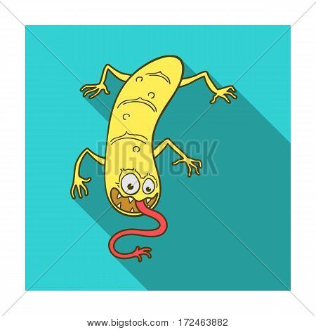 Yellow virus icon in flat design isolated on white background. Viruses and bacteries symbol stock vector illustration.