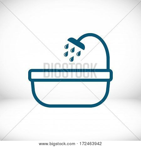 bathroom and shower icon stock vector illustration flat design
