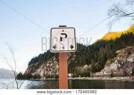 No Parking Sign near the beach Whisler, BC