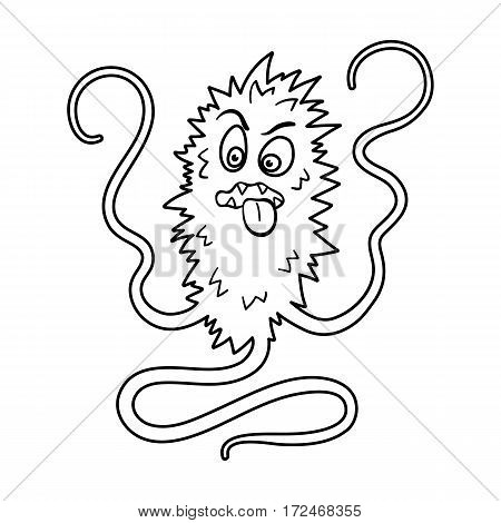 Orange virus icon in outline design isolated on white background. Viruses and bacteries symbol stock vector illustration.