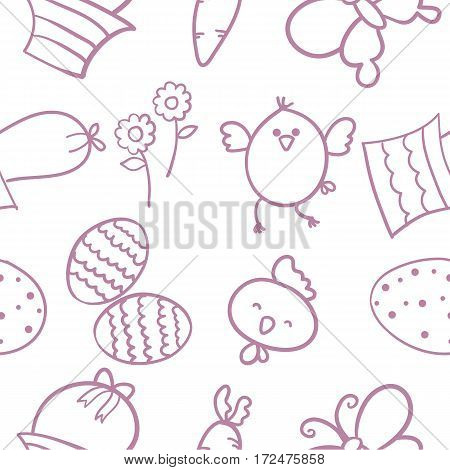Doodle of easter element vector flat collection stock