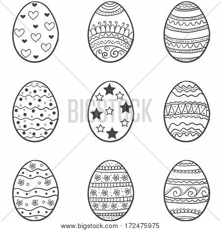 Doodle of easter egg collection vector art