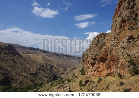 Noravank Gorge. Road to Noravank monastery. Armenia