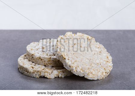Heap of round rice waffles