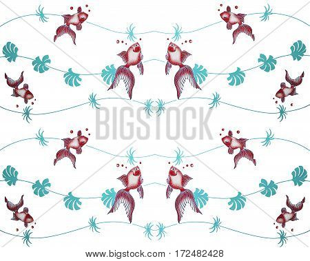 tile fish decoration cartoon background texture cartoon