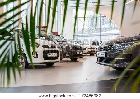 Showroom And Car Kia Of Dealership Kia-zentr Kirov In Kirov City In 2016