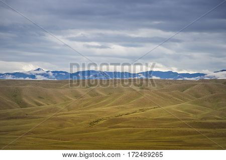 Scene Of Steppe And Mountaints On A Background, Kazakhstan