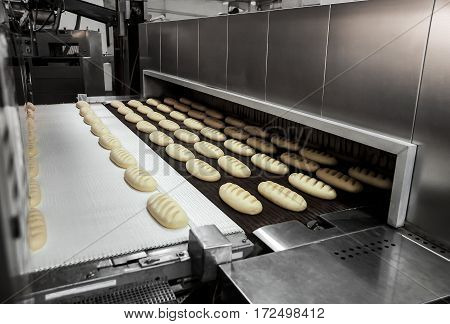 Production Of Bread At The Bakery