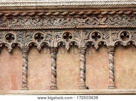 Old palace on Piazza Sordello The historic city center of Mantova Lombardy .Italy