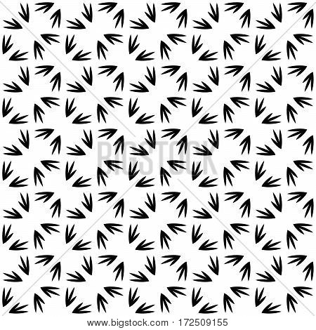 Abstract vector background seamless pattern mosaic of bird footprints. Natural design wallpaper.