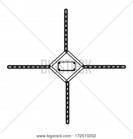 contour tools blank warnings with chains icon, vector illustration design