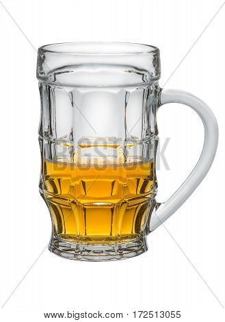 Light Beer in a glass isolated on white background alcohol object
