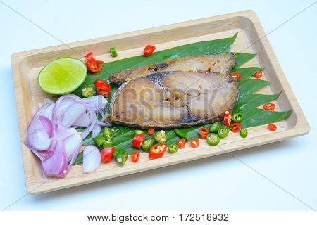 Salted fish Spicy salted with lamon,Pepper and Onions