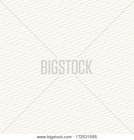 Interlacing Parallel Stripes. Vector Seamless Subtle Monochrome Pattern.