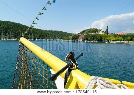 Tourists On A Boat At The River Who Takes To The Krka National Park