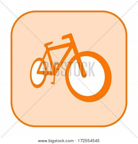 Bicycle orange icon isolated on white background