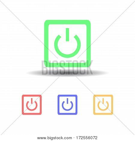 Icon Four Computer Power Button Isolated On White