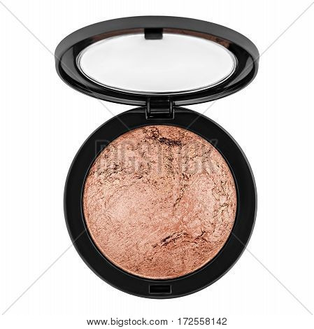 brown bronzer, powder, isolated on white background