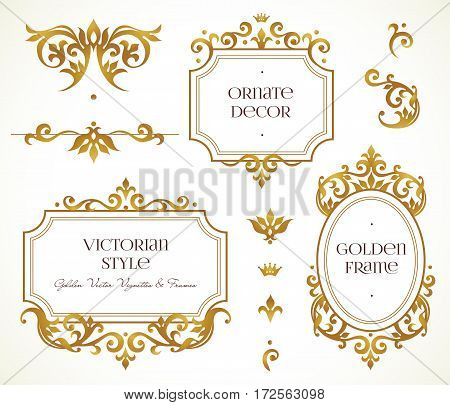 Vector Set Frames, Vignette In Victorian Style.