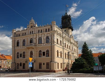 Town Hall And Market Square In Jaroslaw. Poland
