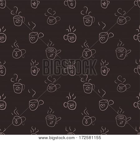 Doodle cups. Vector background - Stock Illustration