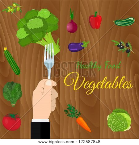 Fresh organic food. Set of vegetarian food . Vector vegetarian organic healthy food cuisine. organic natural realistic vegetable. Veggie Lover Elements