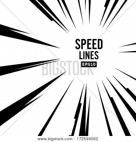 Comic Speed Lines Vector. Explosion Vector Illustration.