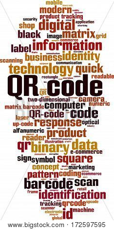 QR code word cloud concept. Vector illustration