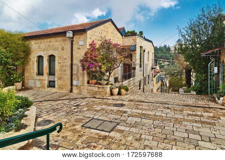 old house in Yemin Moshe district, Jerusalem, Israelin 