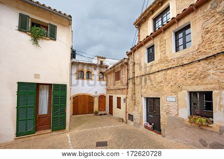 Old residential houses in the village Capdepera. Island Majorca, Spain.