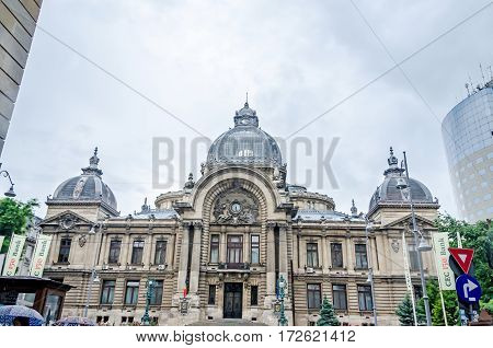 Bucharest, Romania - May 25, 2014: The Cec Palace Build In 1900, Design By Paul Gottereau.